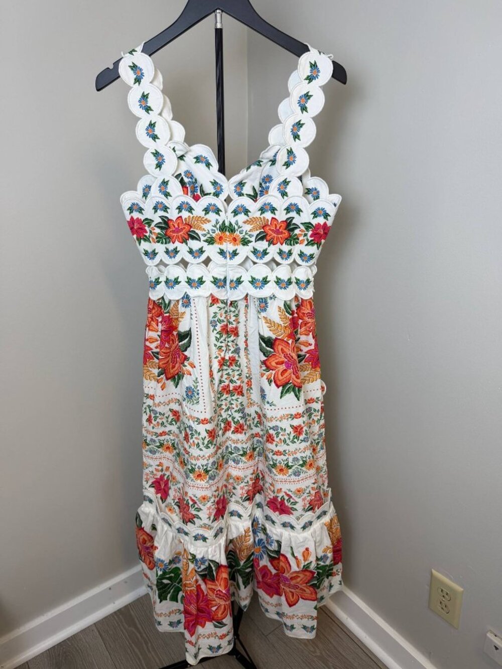Farm Rio Off-White Bloom Garden Maxi Dress Size Medium - Picture 7 of 13